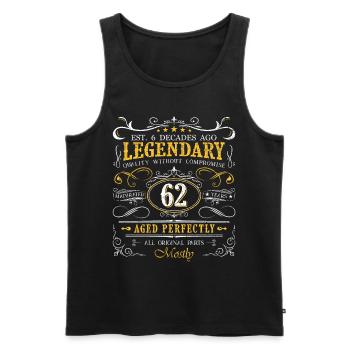Vintage Légendaire - Vieilli parfaitement 62ème anniversaire - Débardeur bio Premium Homme - noir - Devant - Michal (187cm)