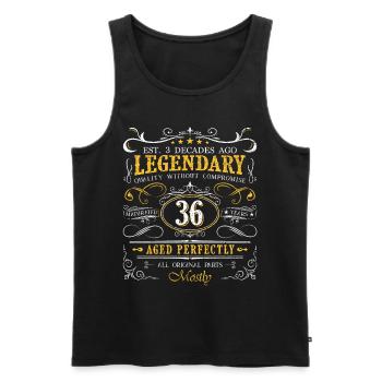 Vintage Légendaire - Vieilli parfaitement 36ème anniversaire - Débardeur bio Premium Homme - noir - Devant - Michal (187cm)