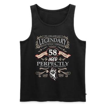Vintage Légendaire - Vieilli parfaitement 58ème anniversaire - Débardeur bio Premium Homme - noir - Devant - Michal (187cm)