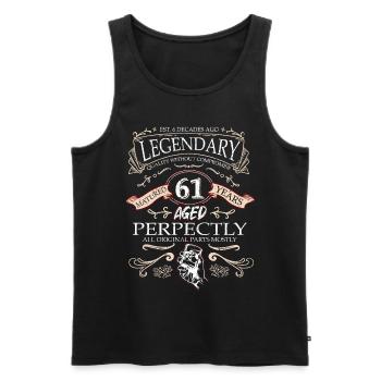 Vintage Légendaire - Vieilli parfaitement 61ème anniversaire - Débardeur bio Premium Homme - noir - Devant - Michal (187cm)