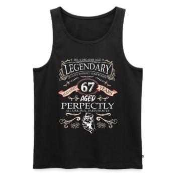 Vintage Légendaire - Vieilli parfaitement 67ème anniversaire - Débardeur bio Premium Homme - noir - Devant - AI Model Male 178 light (178cm)