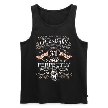 Vintage Légendaire - Vieilli parfaitement 31ème anniversaire - Débardeur bio Premium Homme - noir - Devant - Michal (187cm)