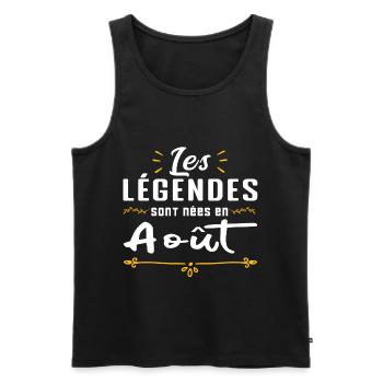 Les légendaires sont nées en août - Débardeur bio Premium Homme - noir - Devant - Michal (187cm)