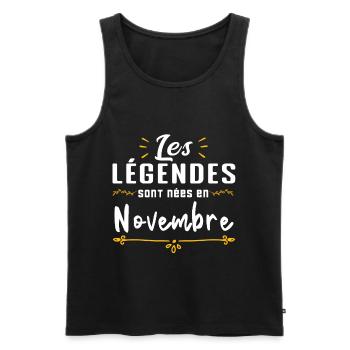 les légendes sont nées en novembre - Débardeur bio Premium Homme - noir - Devant - Michal (187cm)