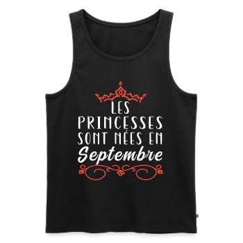 Les Princesse Sont Nées En Septembre Anniversaire - Débardeur bio Premium Homme - noir - Devant - AI Model Male 178 light (178cm)