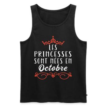 Les Princesse Sont Nées En Octobre Anniversaire - Débardeur bio Premium Homme - noir - Devant - Michal (187cm)