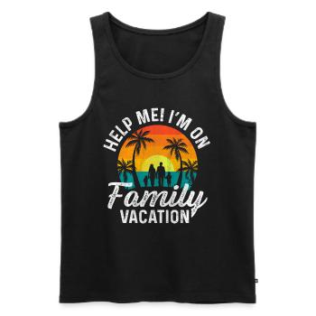 Help Me! I'm On Family Vacation - Männer Premium Bio Tank Top - Schwarz - Vorne - AI Model Male 178 light (178cm)