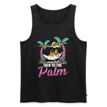 Monkey in the Hammock - Talk To The Palm - Men's Premium Organic Tank Top - black - Front - AI Model Male 178 light (178cm)