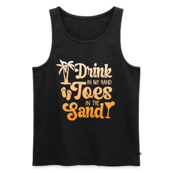 Boire dans mes orteils dans le sable Beach Holiday - Débardeur bio Premium Homme - noir - Devant - Michal (187cm)