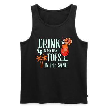 Boire dans mes orteils dans le sable Beach Holiday - Débardeur bio Premium Homme - noir - Devant - Michal (187cm)