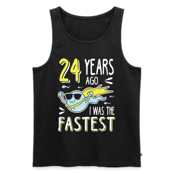 24 Years Ago I Was The Fastest 24. Geburtstag - Männer Premium Bio Tank Top - Schwarz - Vorne - Michal (187cm)