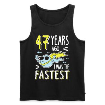 47 Years Ago I Was The Fastest 47. Geburtstag - Männer Premium Bio Tank Top - Schwarz - Vorne - Michal (187cm)