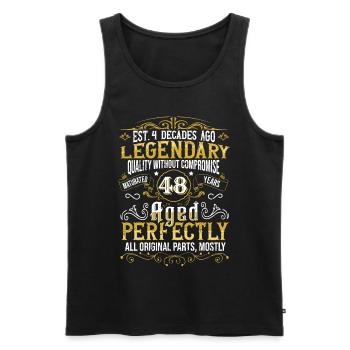 Vintage Légendaire - Vieilli parfaitement 48ème anniversaire - Débardeur bio Premium Homme - noir - Devant - Michal (187cm)