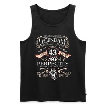 Vintage Légendaire - Vieilli parfaitement 43ème anniversaire - Débardeur bio Premium Homme - noir - Devant - Michal (187cm)