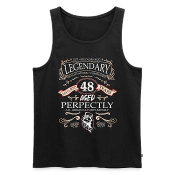 Vintage Légendaire - Vieilli parfaitement 48ème anniversaire - Débardeur bio Premium Homme - noir - Devant - Michal (187cm)