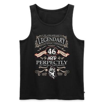 Vintage Légendaire - Vieilli parfaitement 46ème anniversaire - Débardeur bio Premium Homme - noir - Devant - Michal (187cm)