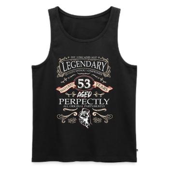 Vintage Légendaire - Vieilli parfaitement 53ème anniversaire - Débardeur bio Premium Homme - noir - Devant - Michal (187cm)