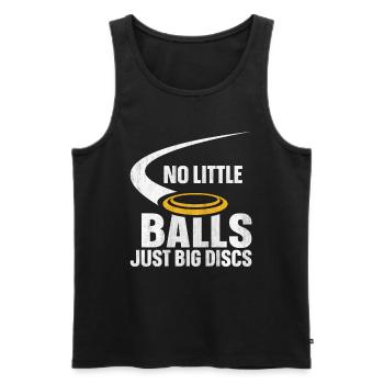 No Little Balls Just Big Discs Fun Disc Golf - Men's Premium Organic Tank Top - black - Front - Michal (187cm)