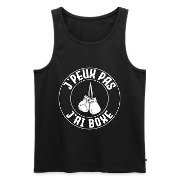 J'peux pas j'ai boxe - Débardeur bio Premium Homme - noir - Devant - Michal (187cm)