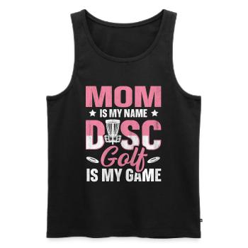 Maman est mon nom Disc Golf est mon jeu pour maman - Débardeur bio Premium Homme - noir - Devant - AI Model Male 178 light (178cm)