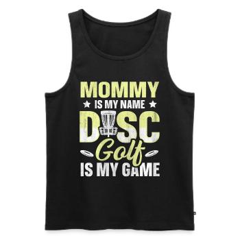 Maman est mon nom Disc Golf est mon jeu pour maman - Débardeur bio Premium Homme - noir - Devant - AI Model Male 178 light (178cm)