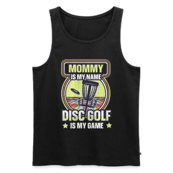 Maman est mon nom Disc Golf est mon jeu pour maman - Débardeur bio Premium Homme - noir - Devant - AI Model Male 178 light (178cm)