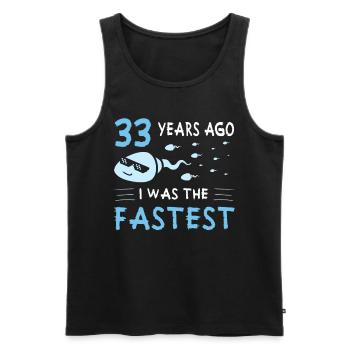 33 Years Ago I Was The Fastest 33. Geburtstag - Männer Premium Bio Tank Top - Schwarz - Vorne - Michal (187cm)