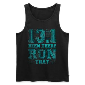 13.1 Been There Run That - Coureur de semi-marathon - Débardeur bio Premium Homme - noir - Devant - Michal (187cm)