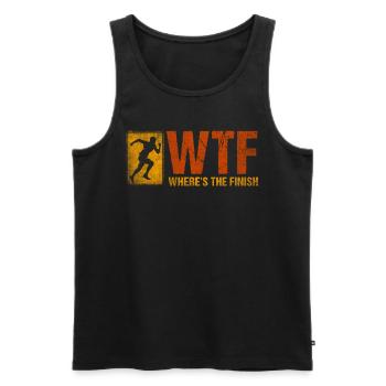 WTF - Where's The Finish Fun Marathon Runner - Men's Premium Organic Tank Top - black - Front - Michal (187cm)