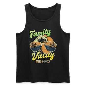 Family Vacay Mode ON | Family Vacation - Men's Premium Organic Tank Top - black - Front - AI Model Male 178 light (178cm)