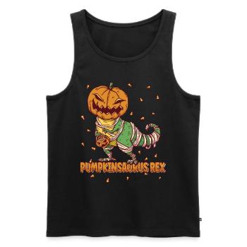 Pumpkinsaurus Dinosaure Drôle Halloween T Rex - Débardeur bio Premium Homme - noir - Devant - Michal (187cm)