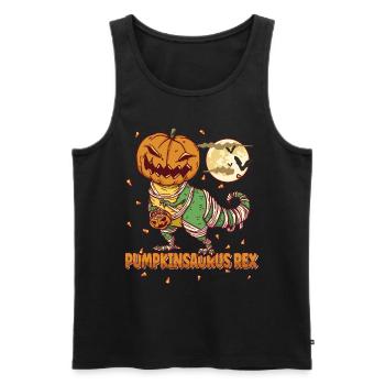 Pumpkinsaurus Dinosaure Drôle Halloween T Rex - Débardeur bio Premium Homme - noir - Devant - Michal (187cm)