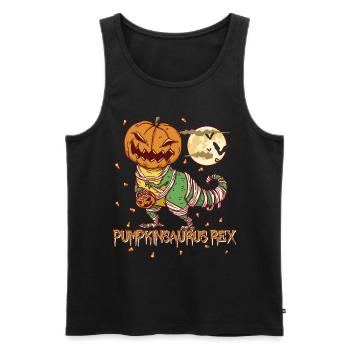 Pumpkinsaurus Dinosaure Drôle Halloween T Rex - Débardeur bio Premium Homme - noir - Devant - Michal (187cm)