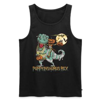 Pumpkinsaurus Dinosaure Drôle Halloween T Rex - Débardeur bio Premium Homme - noir - Devant - Michal (187cm)