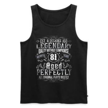 Legendär 81 Jahre alt Geschenk zum 81. Geburtstag - Männer Premium Bio Tank Top - Schwarz - Vorne - AI Model Male 178 light (178cm)