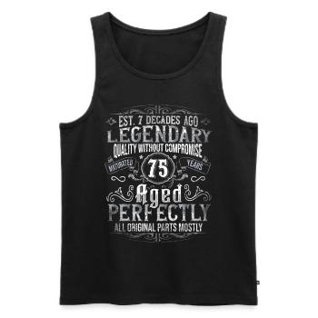 Legendary 75 years old gift for the 75th birthday - Men's Premium Organic Tank Top - black - Front - AI Model Male 178 light (178cm)