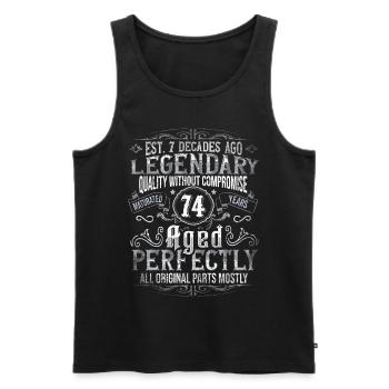 Legendär 74 Jahre alt Geschenk zum 74. Geburtstag - Männer Premium Bio Tank Top - Schwarz - Vorne - AI Model Male 178 light (178cm)