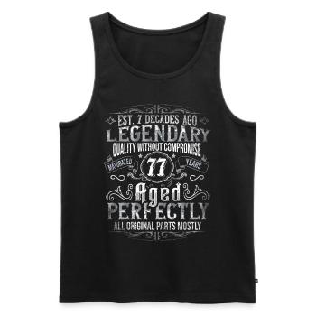 Legendär 77 Jahre alt Geschenk zum 77. Geburtstag - Männer Premium Bio Tank Top - Schwarz - Vorne - AI Model Male 178 light (178cm)