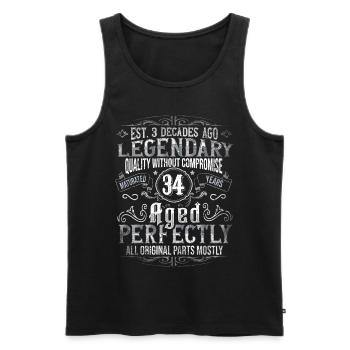 Legendär 34 Jahre alt Geschenk zum 34. Geburtstag - Männer Premium Bio Tank Top - Schwarz - Vorne - Michal (187cm)