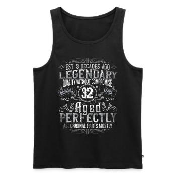 Legendary 32 years old gift for the 32nd birthday - Men's Premium Organic Tank Top - black - Front - AI Model Male 178 light (178cm)