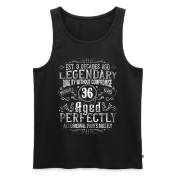 Legendär 36 Jahre alt Geschenk zum 36. Geburtstag - Männer Premium Bio Tank Top - Schwarz - Vorne - AI Model Male 178 light (178cm)