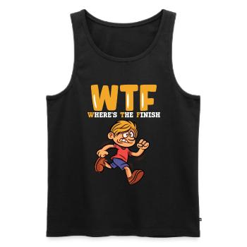 WTF - Where's The Finish Fun Marathon Runner - Men's Premium Organic Tank Top - black - Front - Michal (187cm)