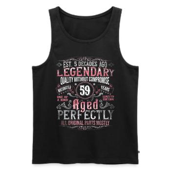 Vintage 59 Aged Perfectly Women on 59th Birthday - Men's Premium Organic Tank Top - black - Front - AI Model Male 178 light (178cm)