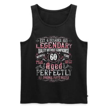 Vintage 60 Aged Perfectly Women on their 60th Birthday - Men's Premium Organic Tank Top - black - Front - Michal (187cm)