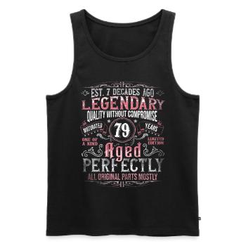 Vintage 79 Aged Perfectly Women on 79th Birthday - Men's Premium Organic Tank Top - black - Front - Michal (187cm)