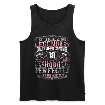 Vintage 38 Aged Perfectly Women on 38th Birthday - Men's Premium Organic Tank Top - black - Front - AI Model Male 178 light (178cm)