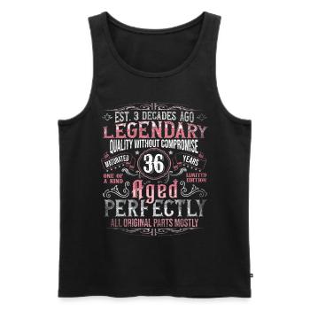 Vintage 36 Aged Perfectly Women on 36th Birthday - Men's Premium Organic Tank Top - black - Front - AI Model Male 178 light (178cm)
