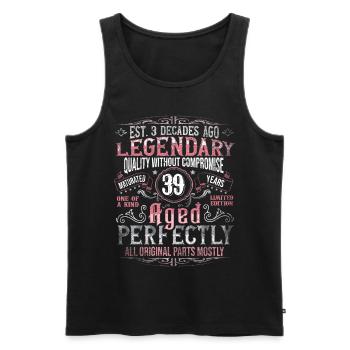 Vintage 39 Aged Perfectly Women on 39th Birthday - Men's Premium Organic Tank Top - black - Front - Michal (187cm)