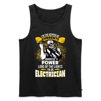 Im The Keeper Of Current Elektriker - Männer Premium Bio Tank Top - Schwarz - Vorne - Michal (187cm)