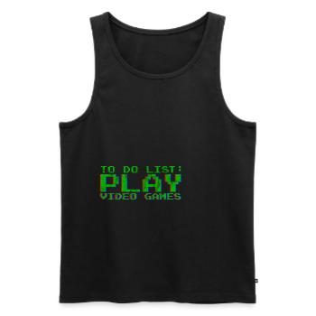 To Do List Play Video Games 3 - Men's Premium Organic Tank Top - black - Front - Michal (187cm)